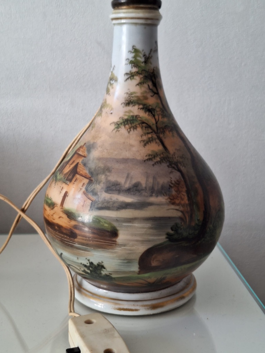 French Porcelain Lamp "old Paris"-photo-4