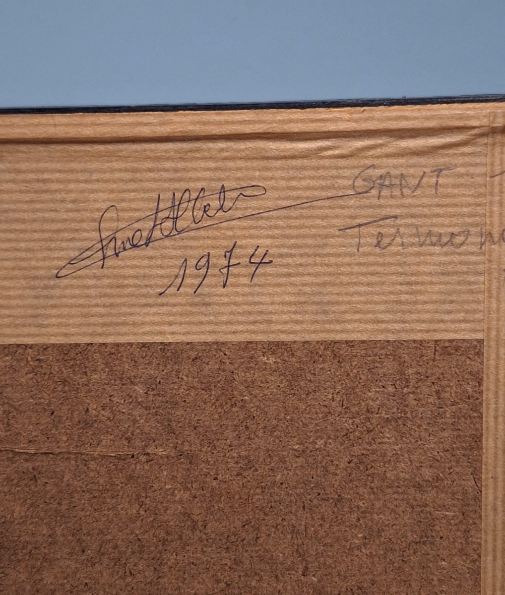 Une peinture vintage, signée, 1974 Gant-photo-1