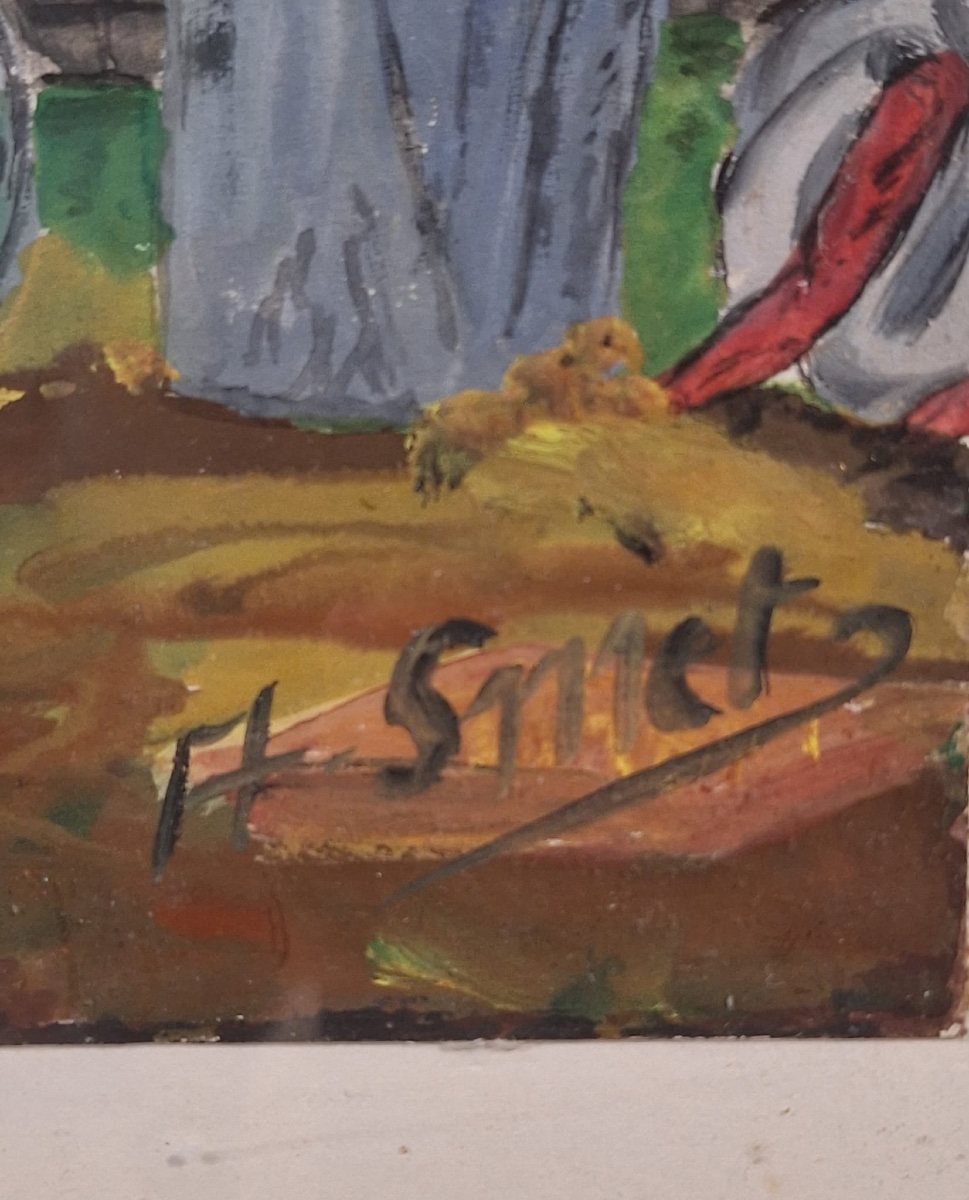 Une peinture vintage, signée, 1974 Gant-photo-3