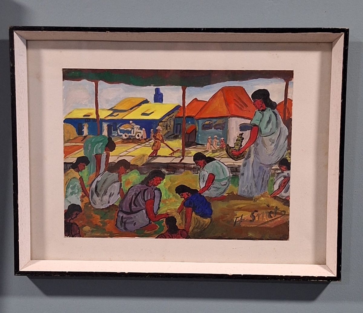 Une peinture vintage, signée, 1974 Gant