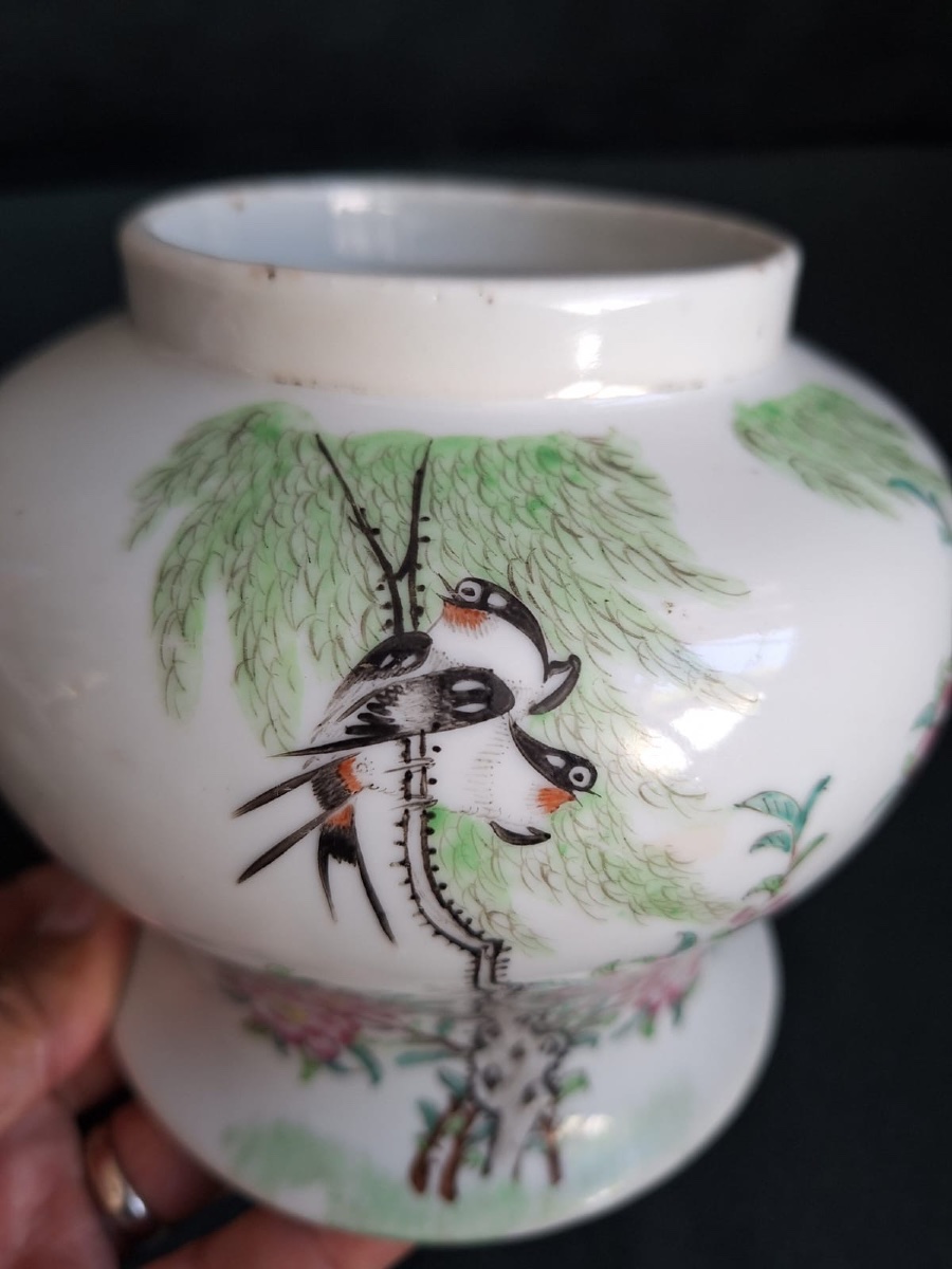 Lot de 3 petits vases chinois en porcelaine, XXe siècle-photo-2