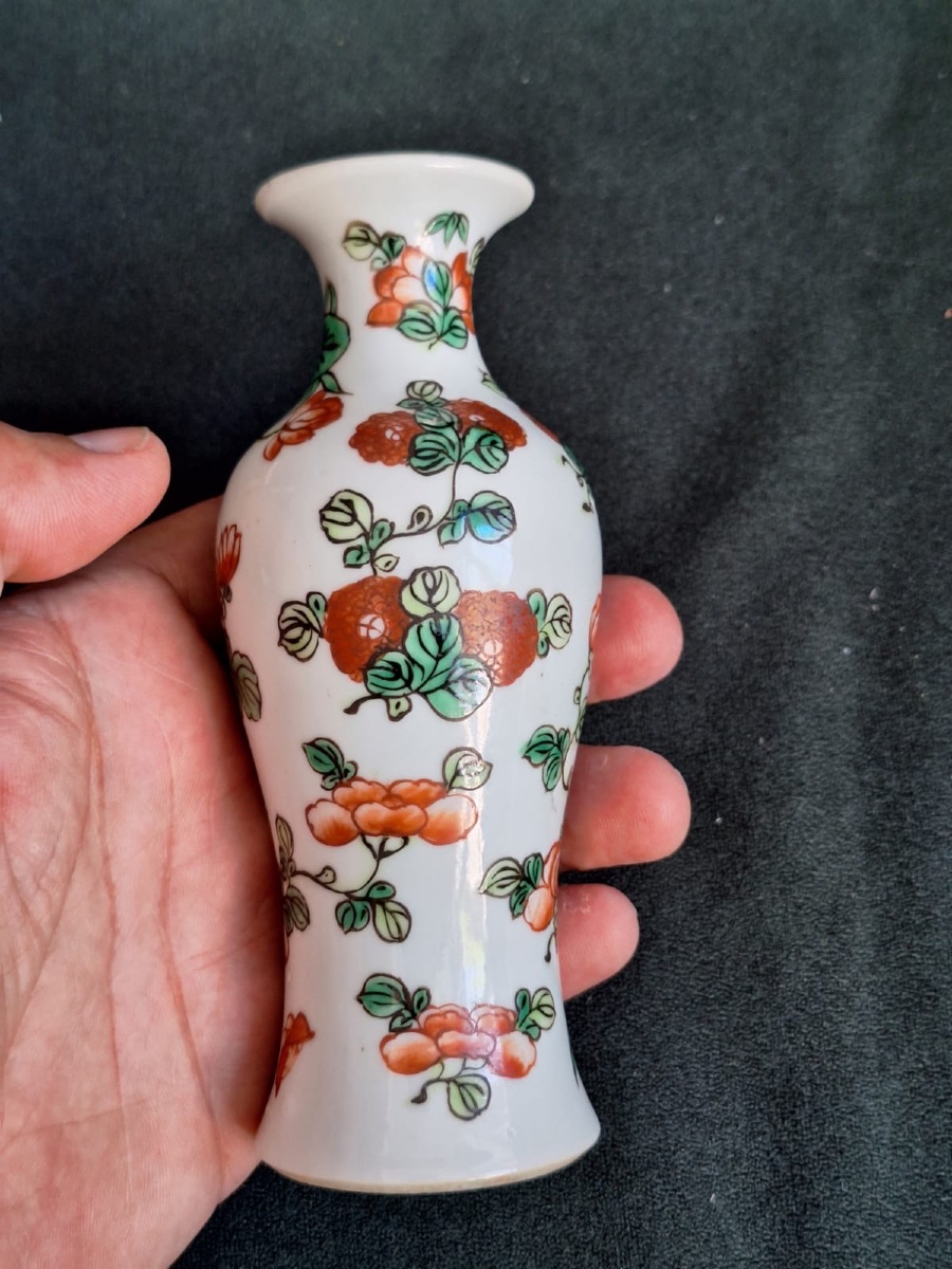 Lot de 3 petits vases chinois en porcelaine, XXe siècle-photo-7