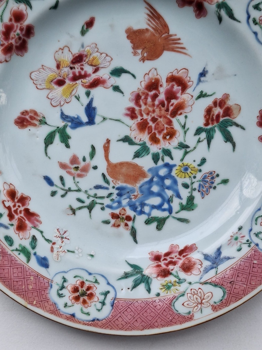 Assiette chinoise de la Famille Rose, XVIIIe siècle-photo-4