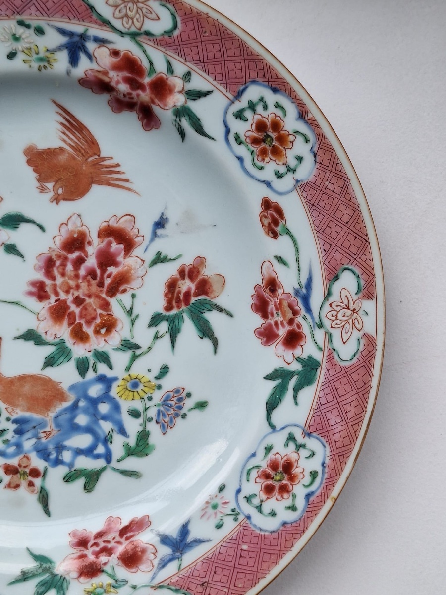 Assiette chinoise de la Famille Rose, XVIIIe siècle-photo-4