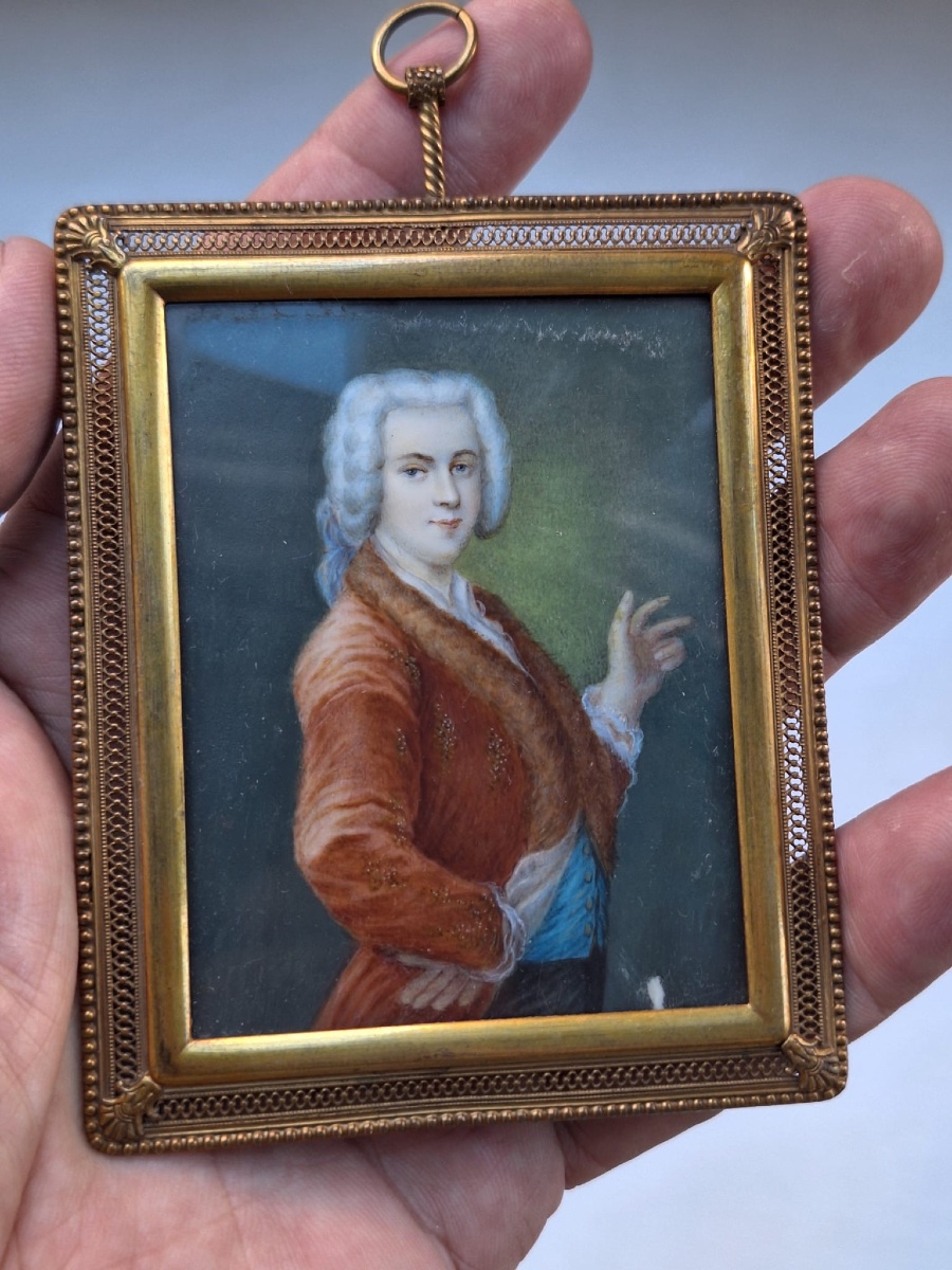 Peinture miniature ancienne, XIXe siècle-photo-3