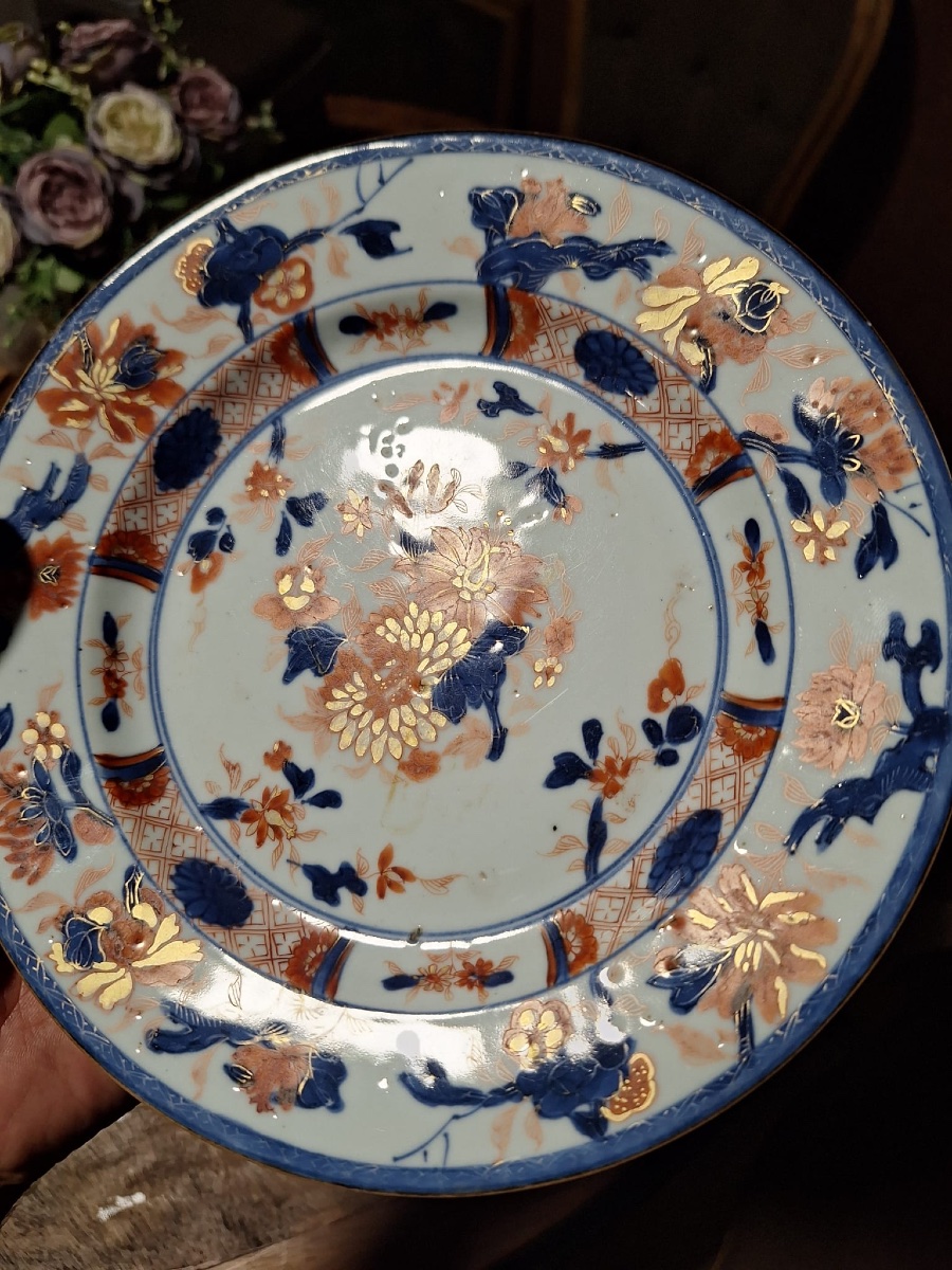 Deux assiettes chinoises, style Imari, époque Kangxi, XVIIe-XVIIIe siècles-photo-3