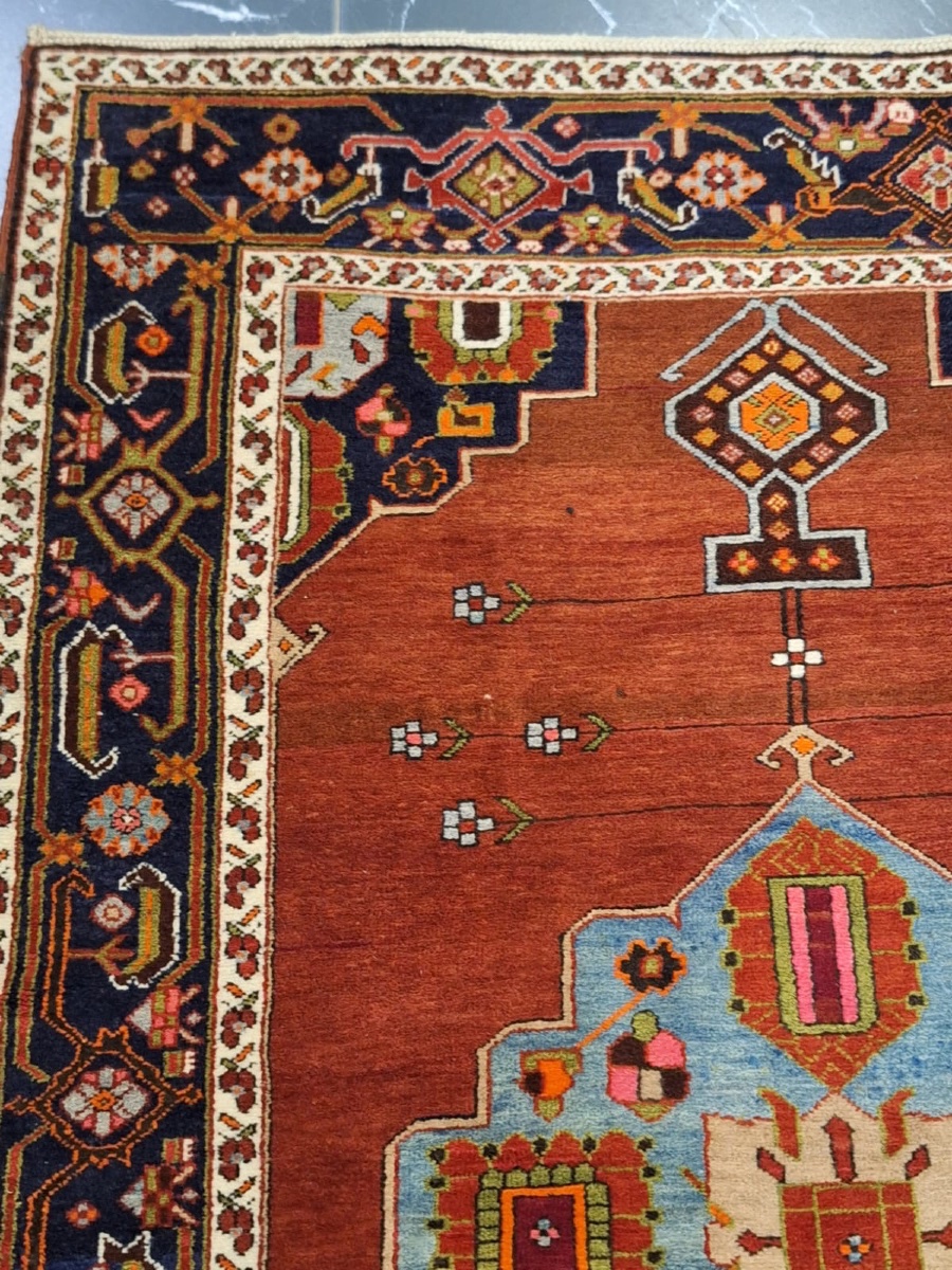 Tapis caucasien fait main Kharabagh,daté et signé 1946-photo-3