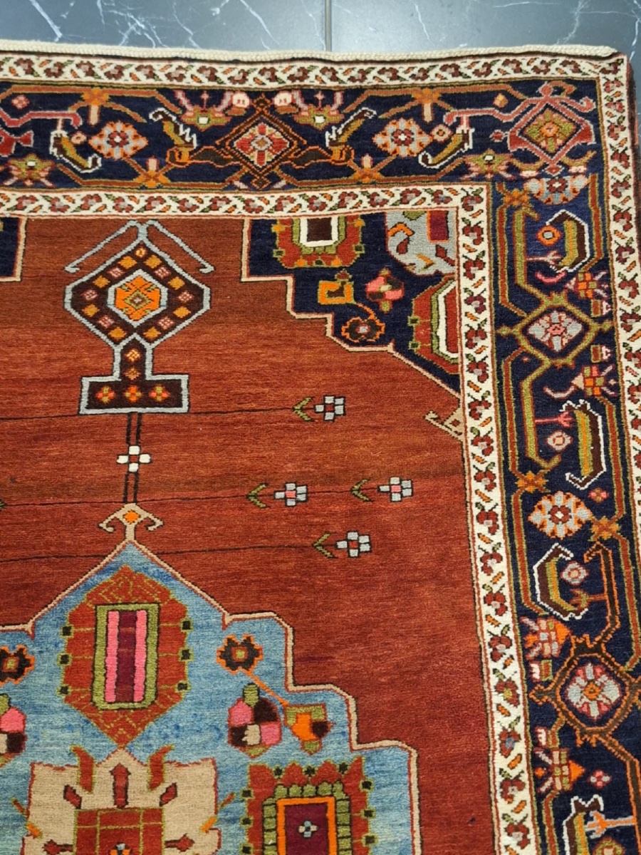 Tapis caucasien fait main Kharabagh,daté et signé 1946-photo-6