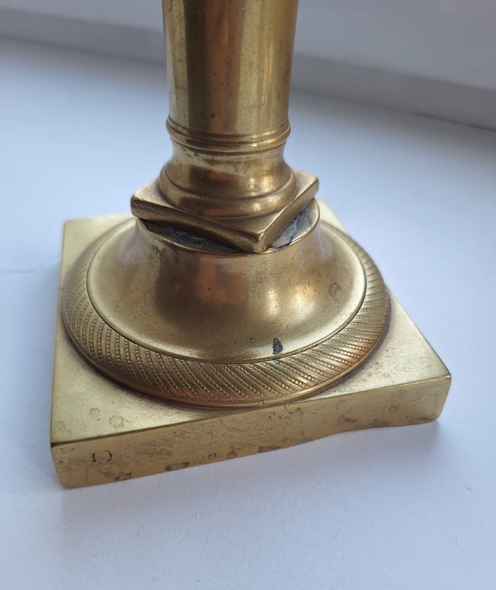 2 bougeoirs dorés, style Empire, XIXe siècle-photo-1