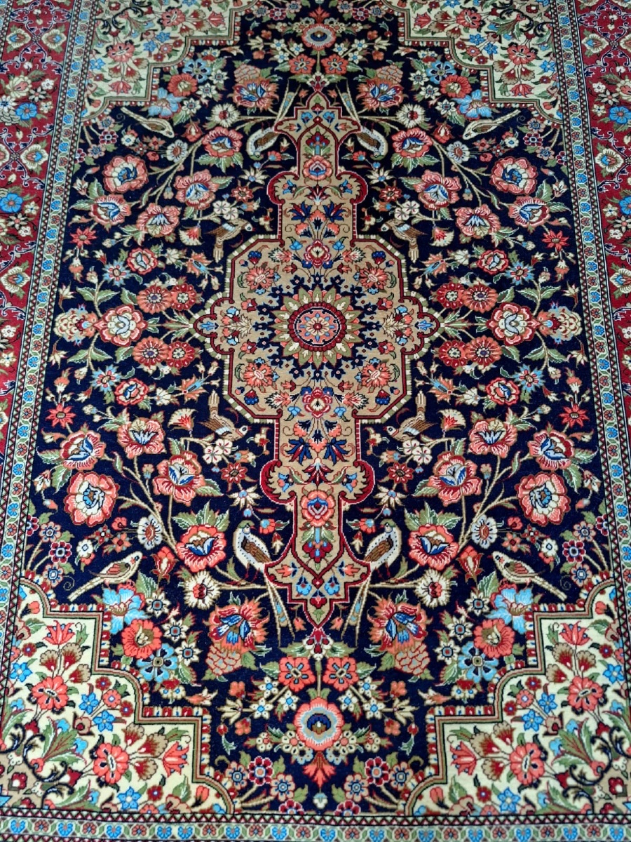 Tapis iranien vintage fait main Ghoum-photo-5