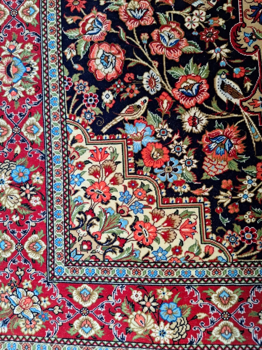 Tapis iranien vintage fait main Ghoum-photo-7