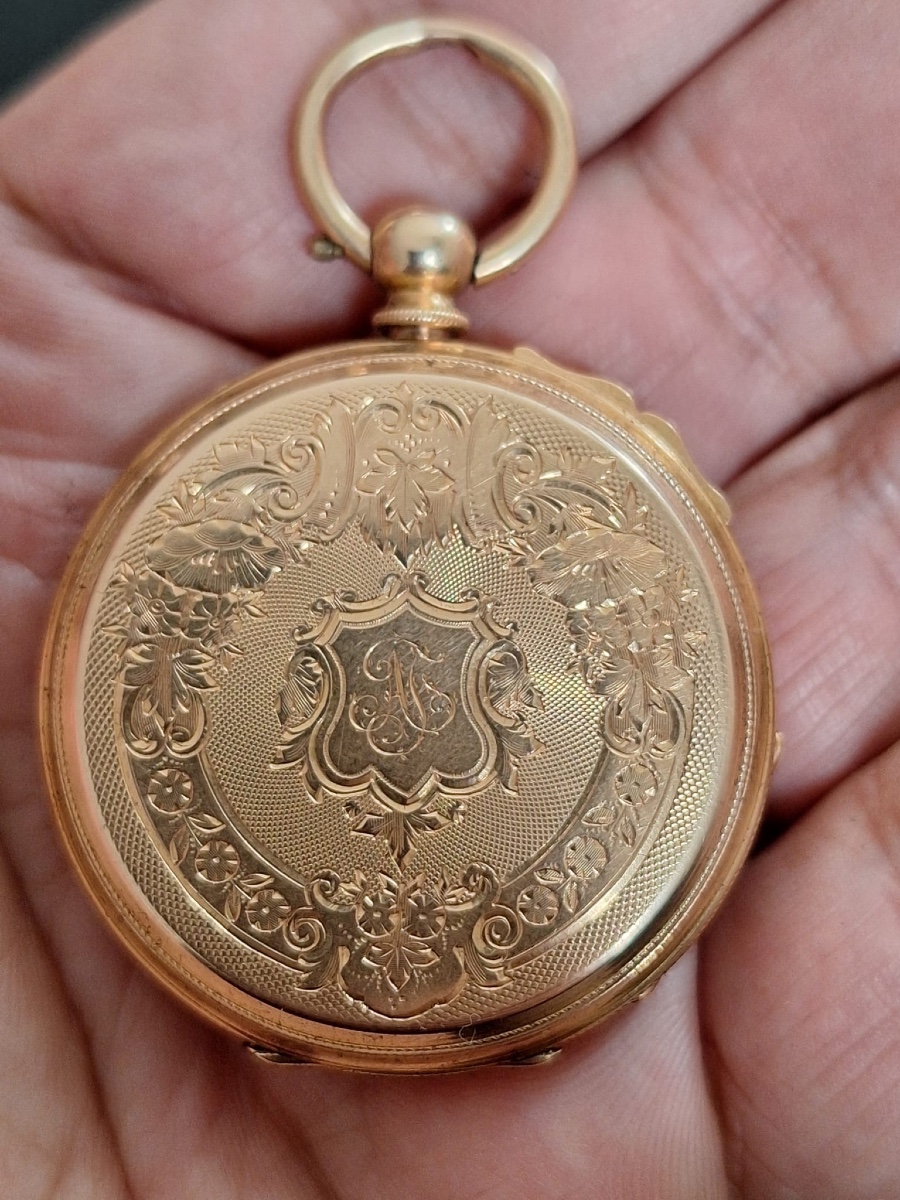Antique Pocket Watch, 18 Carat Gold-photo-2