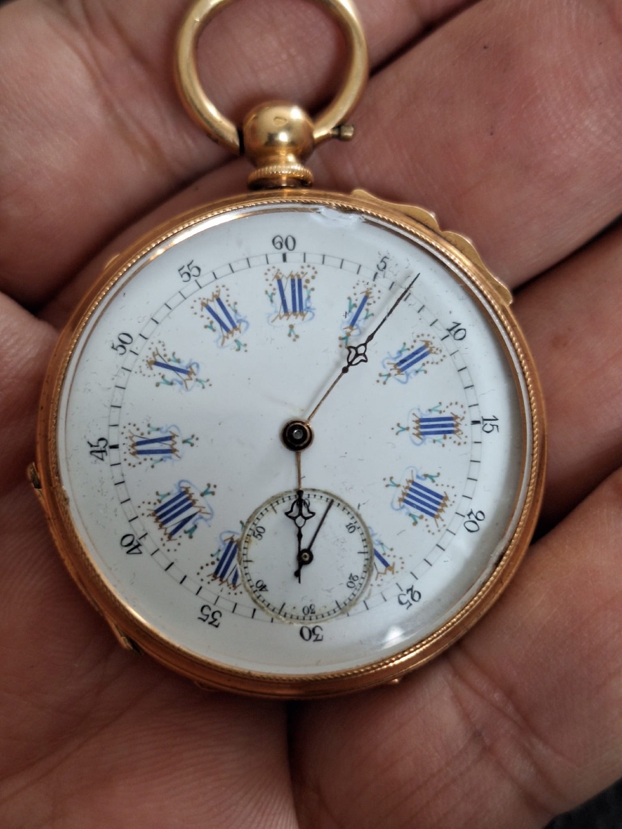 Antique Pocket Watch, 18 Carat Gold-photo-5