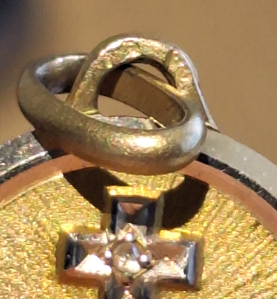 Vintage Gold Pendant "qu'hier Que Demain", 18 Carat Gold-photo-3