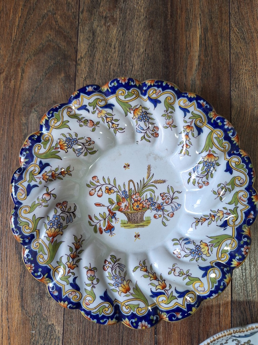 3-piece Antique French Plates-photo-2