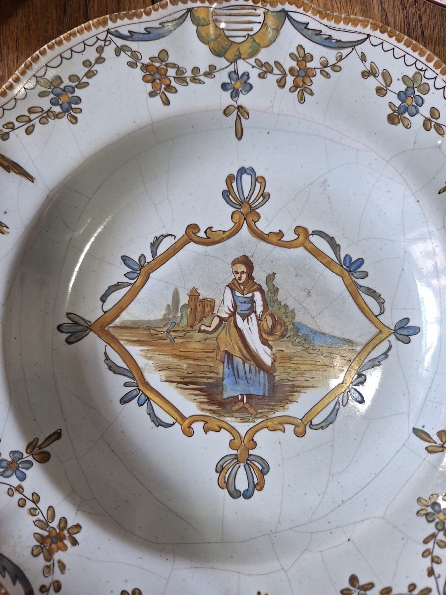 3-piece Antique French Plates-photo-6