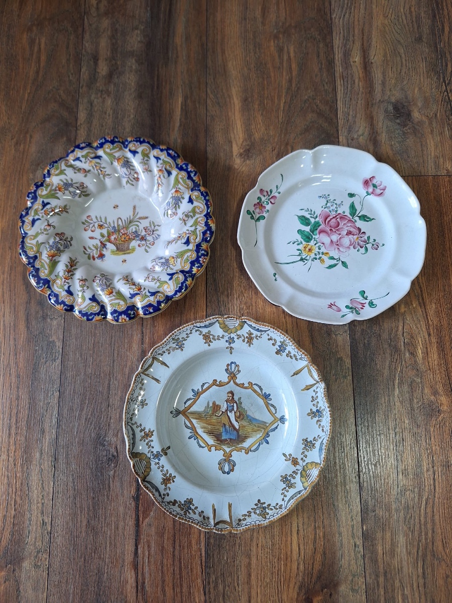 3-piece Antique French Plates