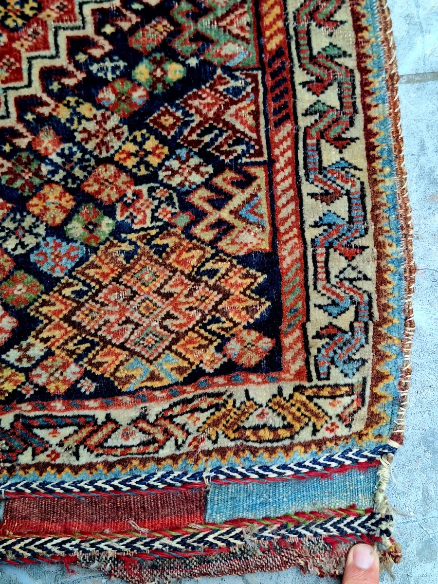 Face de sac antique faite à la main, Qashqai, XIXe siècle-photo-2