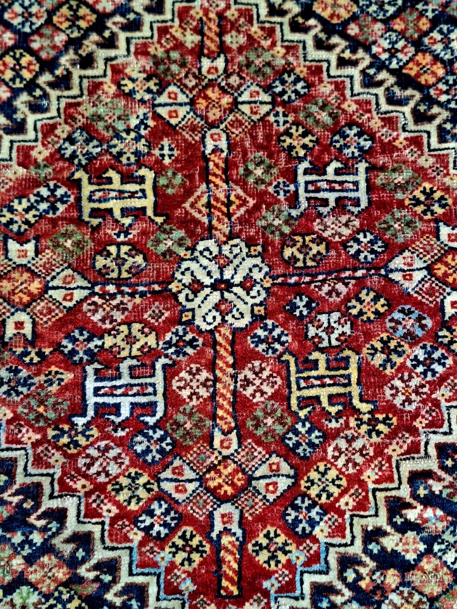 Face de sac antique faite à la main, Qashqai, XIXe siècle