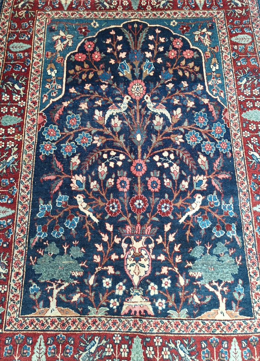 Antique Iranian Handmade Tabriz Rug-photo-2