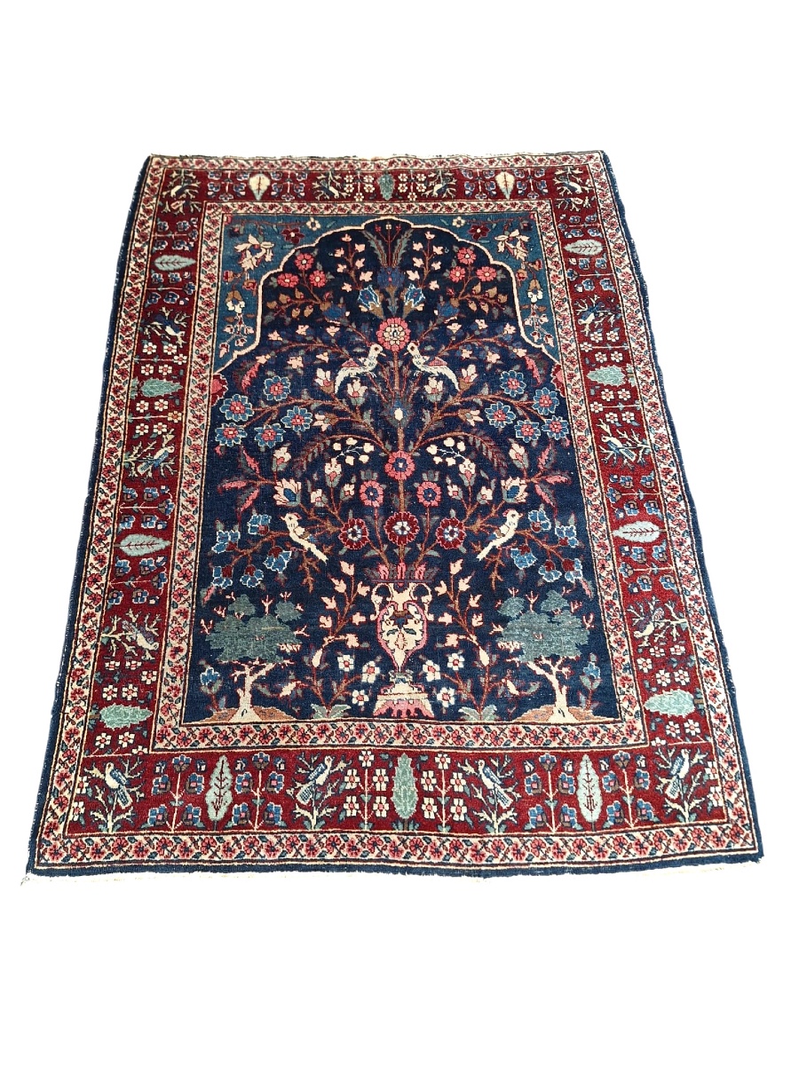 Antique Iranian Handmade Tabriz Rug