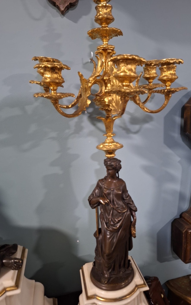 Antique French Clock Garniture, By Raingo Frères, Paris, 19th Century-photo-3