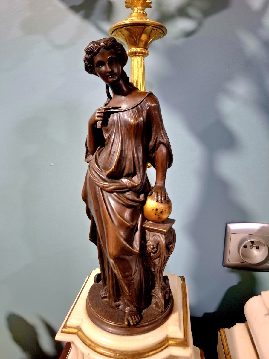 Antique French Clock Garniture, By Raingo Frères, Paris, 19th Century-photo-4