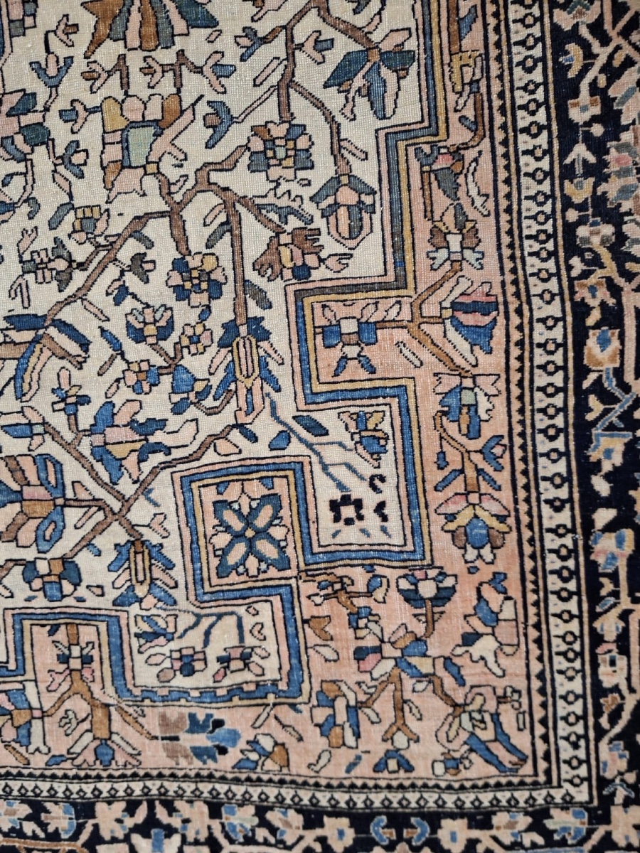 Tapis iranien ancien fait main Sarouk Farahan-photo-1