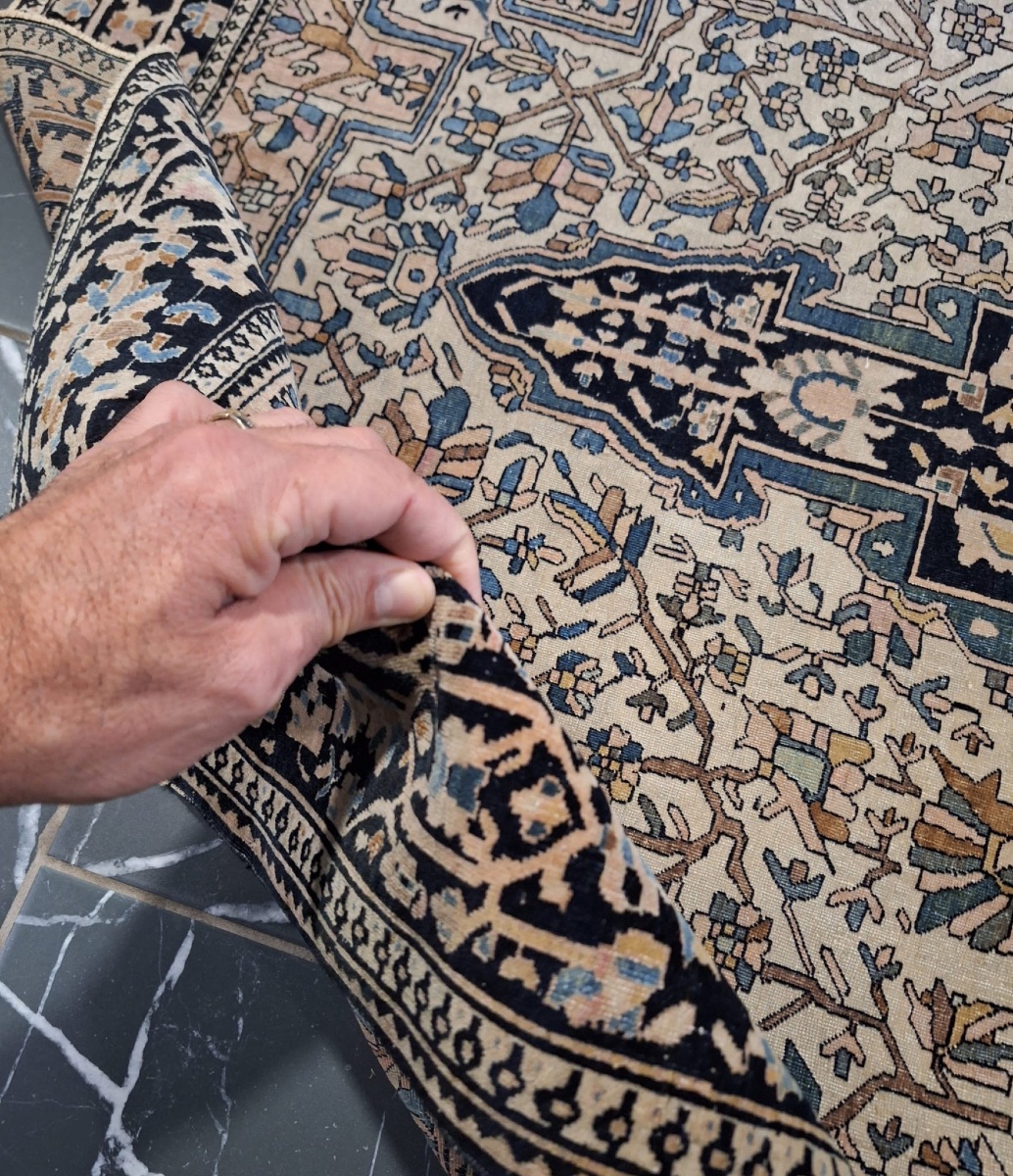Tapis iranien ancien fait main Sarouk Farahan-photo-3