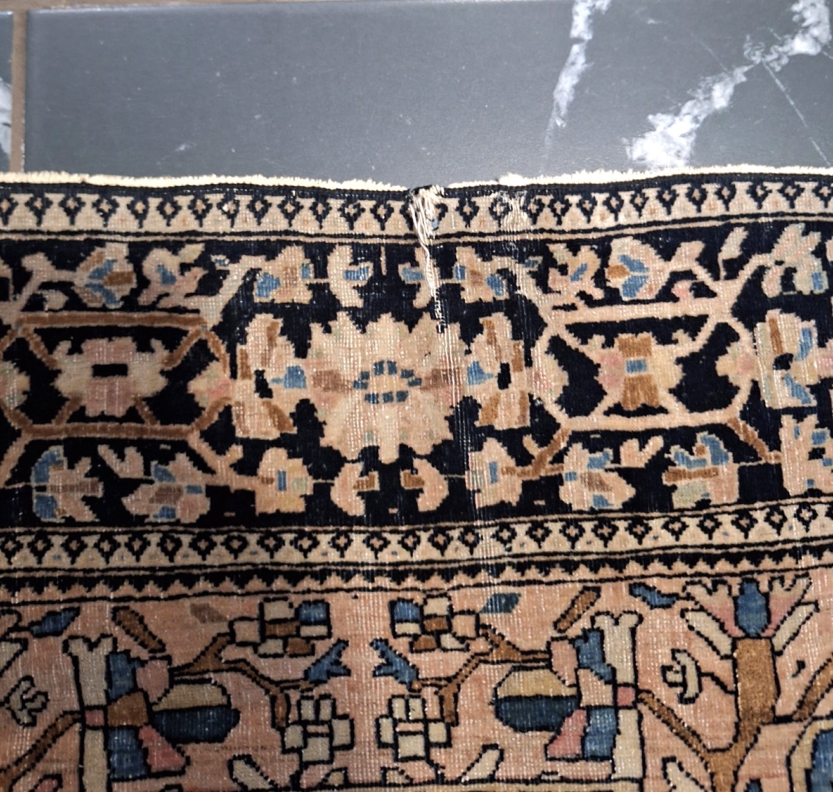 Tapis iranien ancien fait main Sarouk Farahan-photo-5