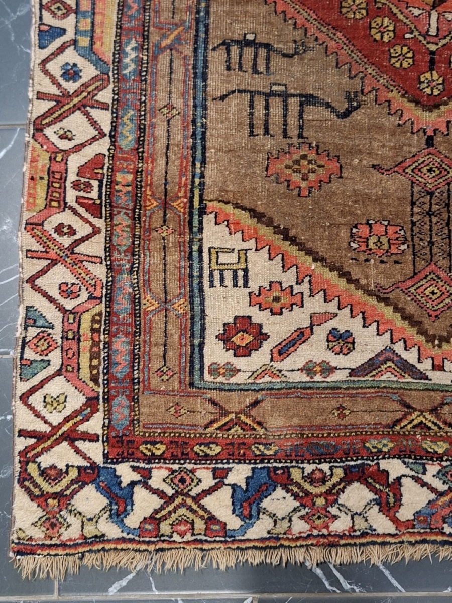 Antique Iranian Hand-knotted Sarab Rug-photo-2