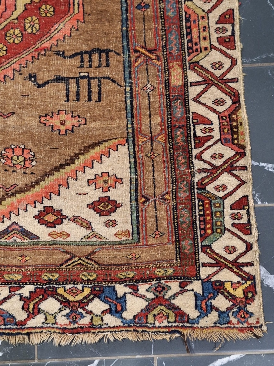 Antique Iranian Hand-knotted Sarab Rug-photo-4