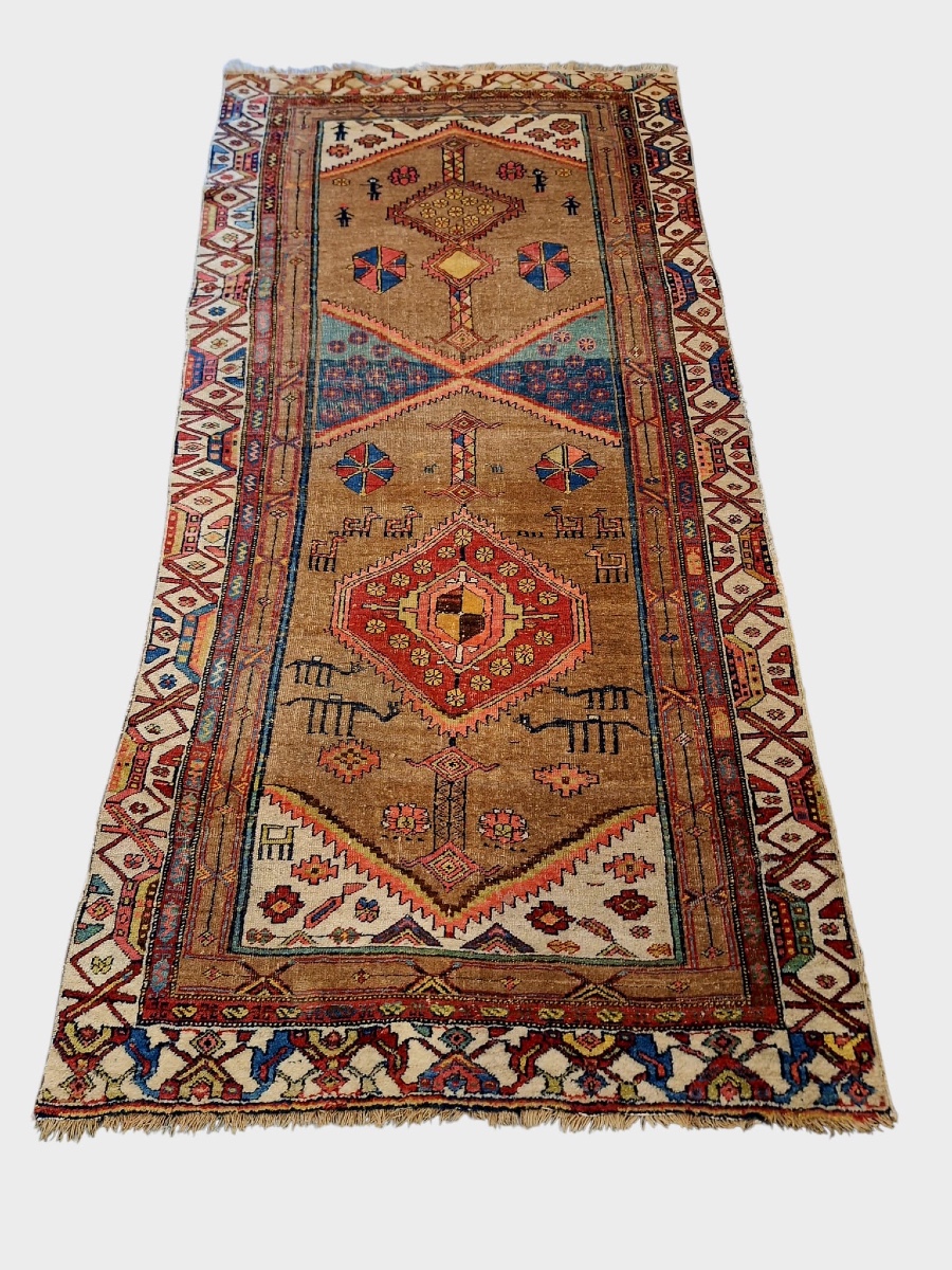 Antique Iranian Hand-knotted Sarab Rug