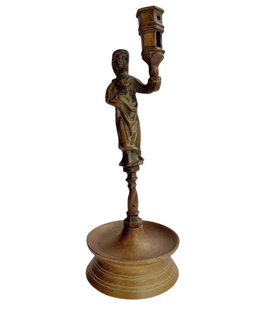Antique Bronze Candlestick, 19th Century