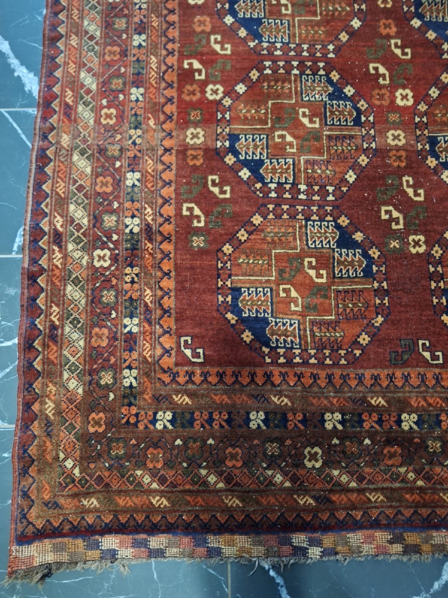 Tapis ancien fait main Ersari, Afghanistan-photo-5