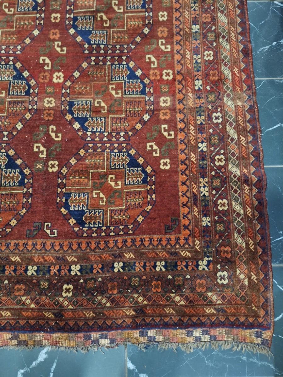 Tapis ancien fait main Ersari, Afghanistan-photo-8