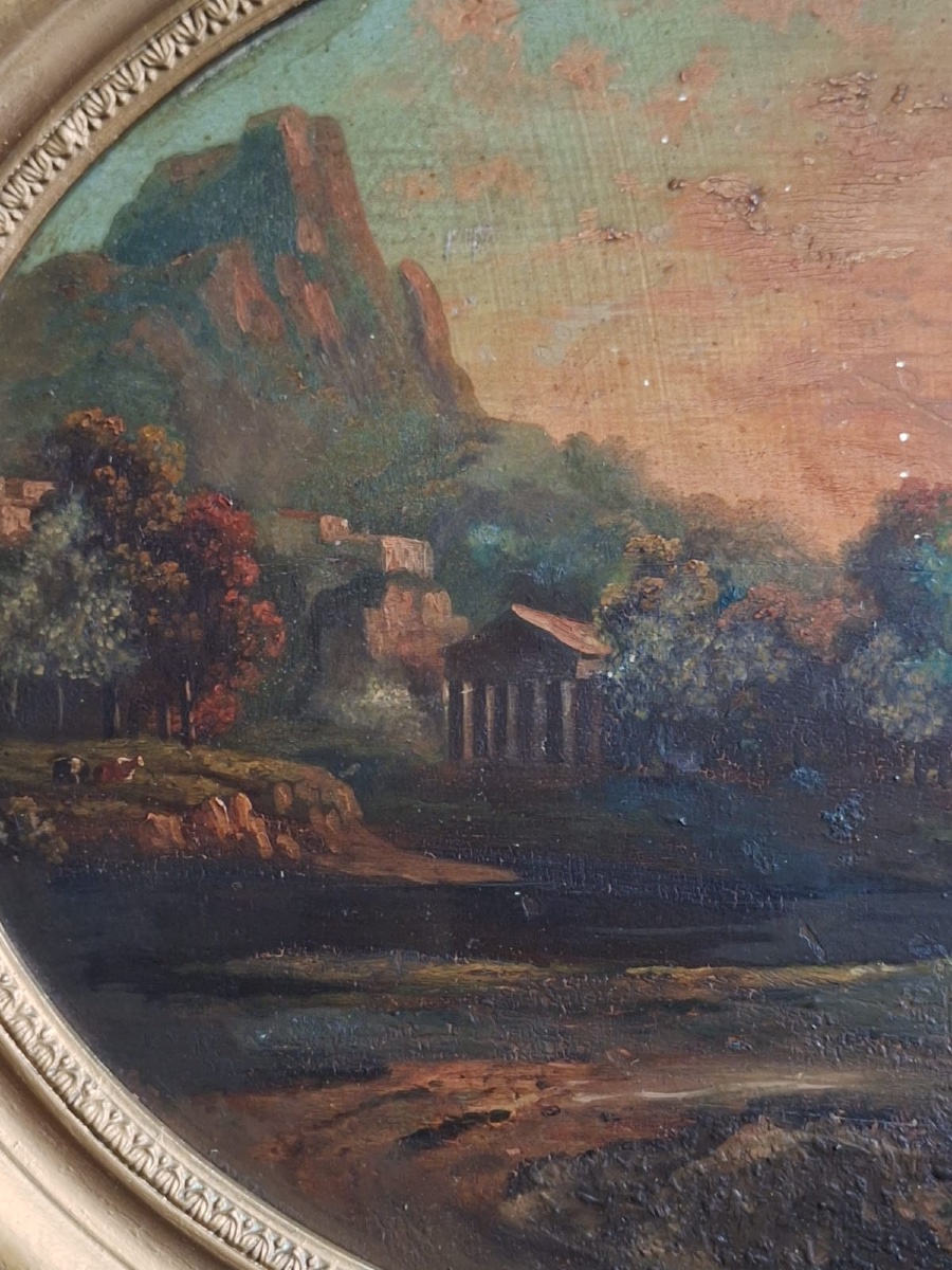 3 tableaux anciens, XIXe siècle-photo-4