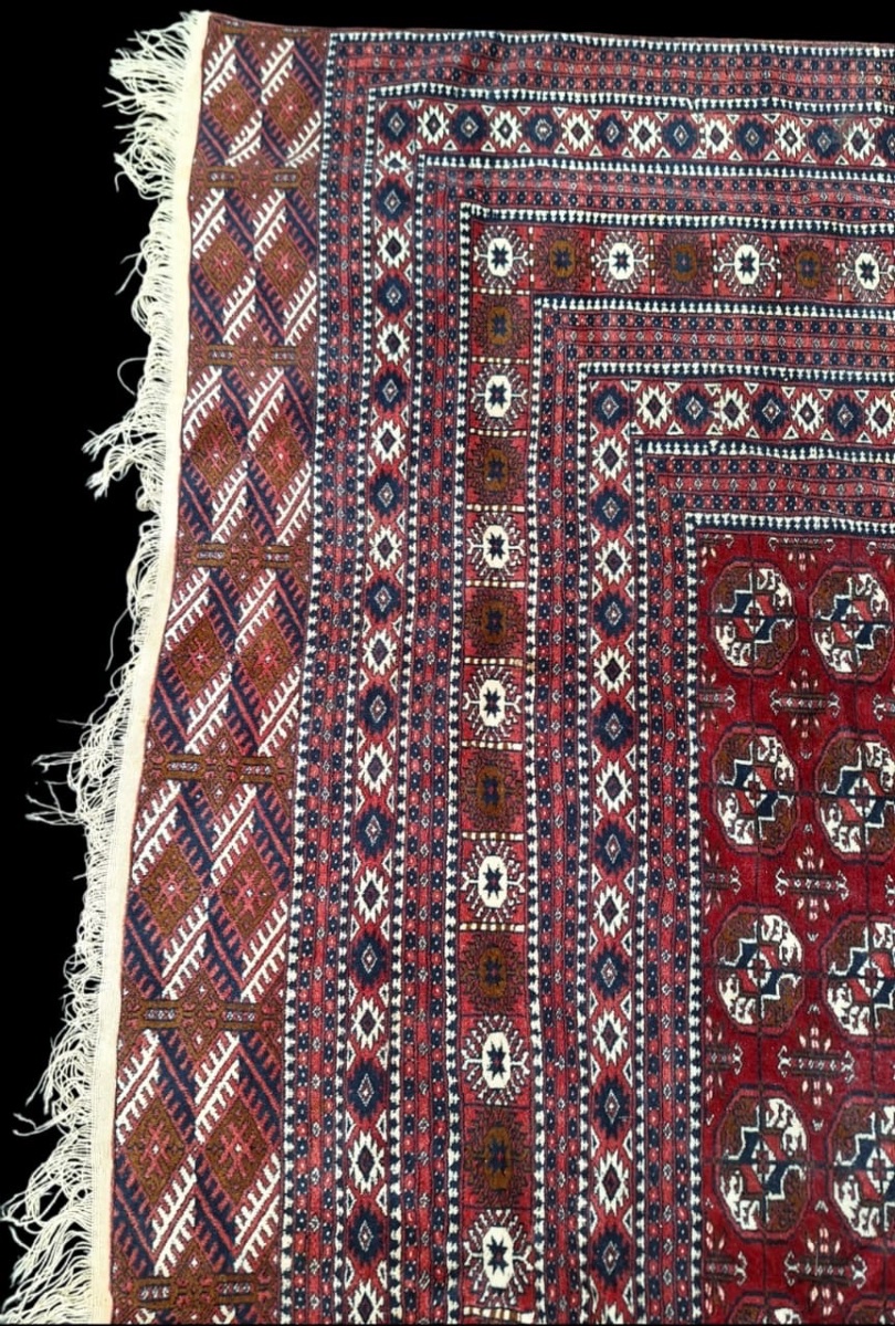 Tapis turkmène vintage fait main Tekke,très grande taille-photo-2
