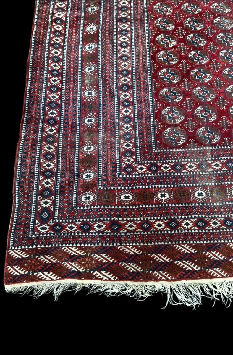 Tapis turkmène vintage fait main Tekke,très grande taille-photo-5