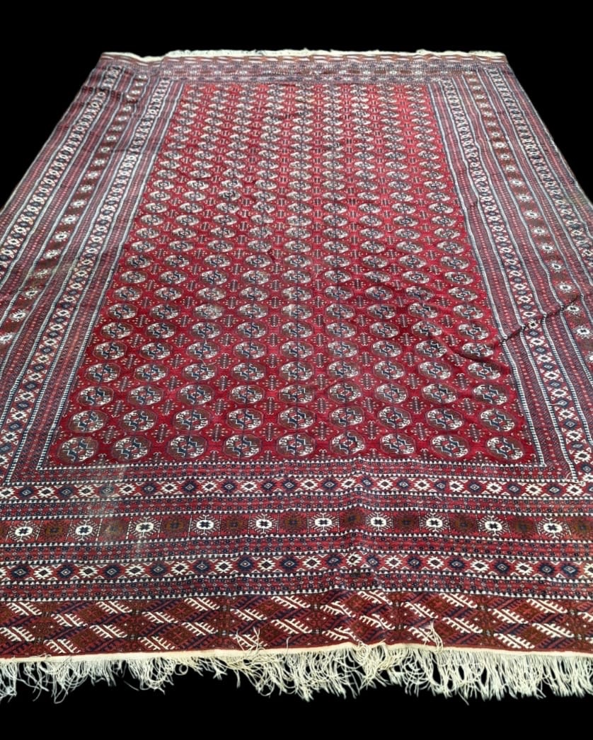Tapis turkmène vintage fait main Tekke,très grande taille