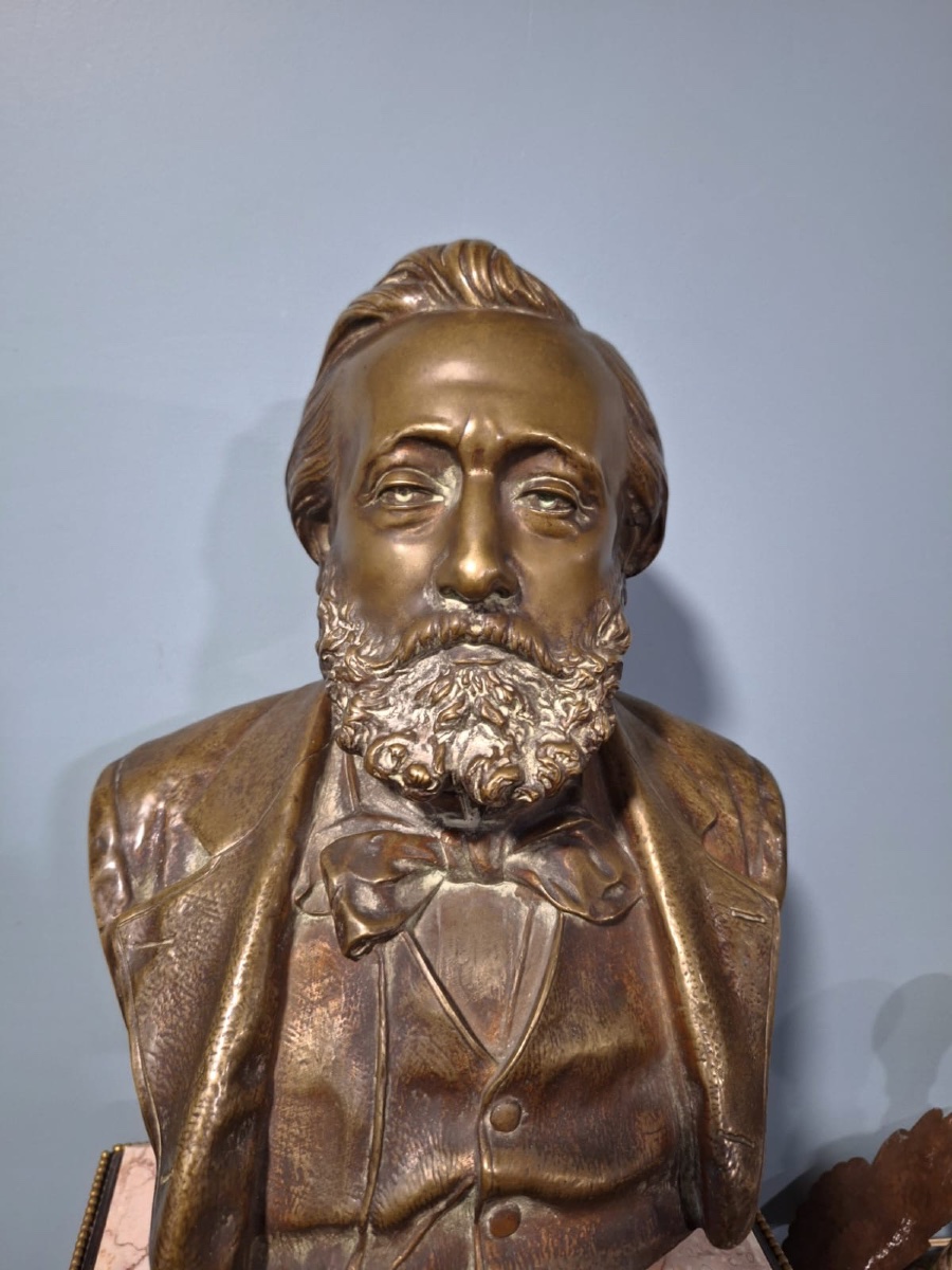 Bronze Bust Of Léon Gambetta By Jean Bulio-photo-4