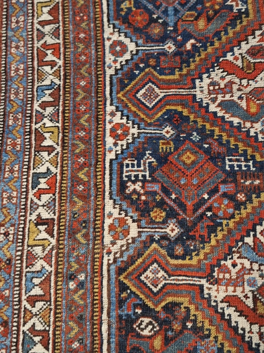 Tapis iranien ancien fait main -  Khamsheh Bird-photo-3