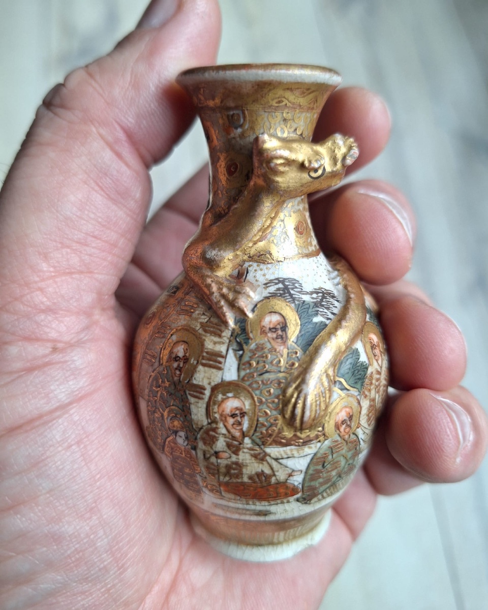 Vase miniature japonais Satsuma, XIXe siècle-photo-3