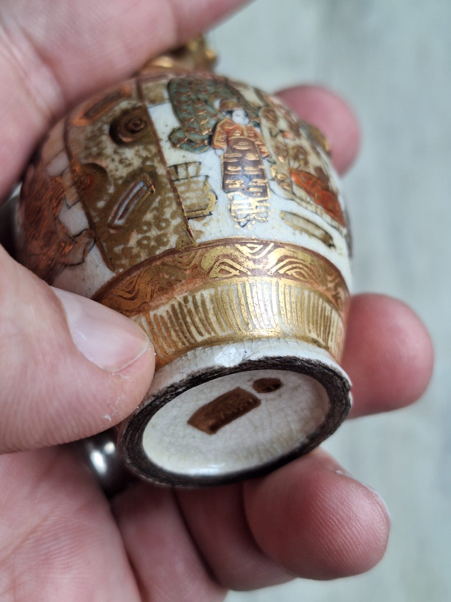 Vase miniature japonais Satsuma, XIXe siècle-photo-2