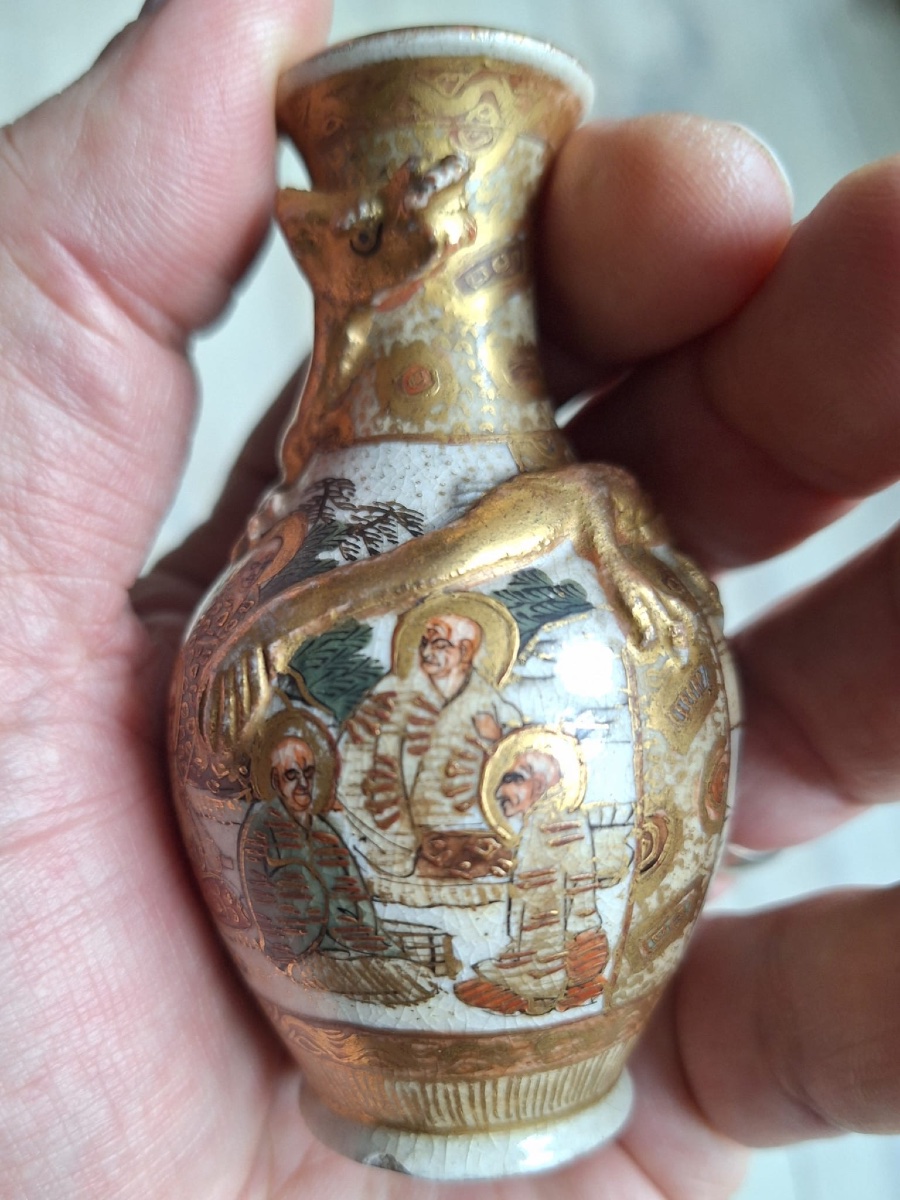 Vase miniature japonais Satsuma, XIXe siècle-photo-5