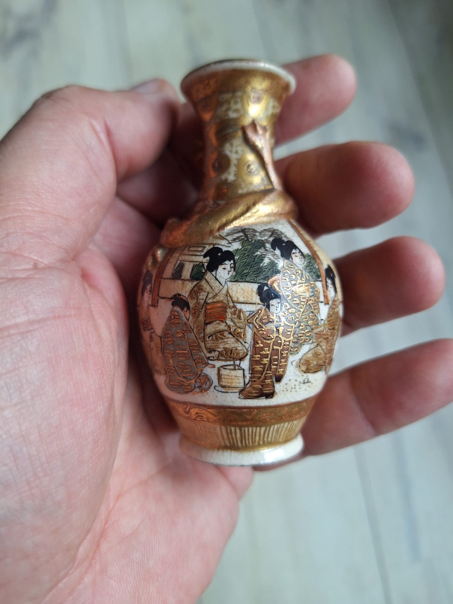 Vase miniature japonais Satsuma, XIXe siècle-photo-6
