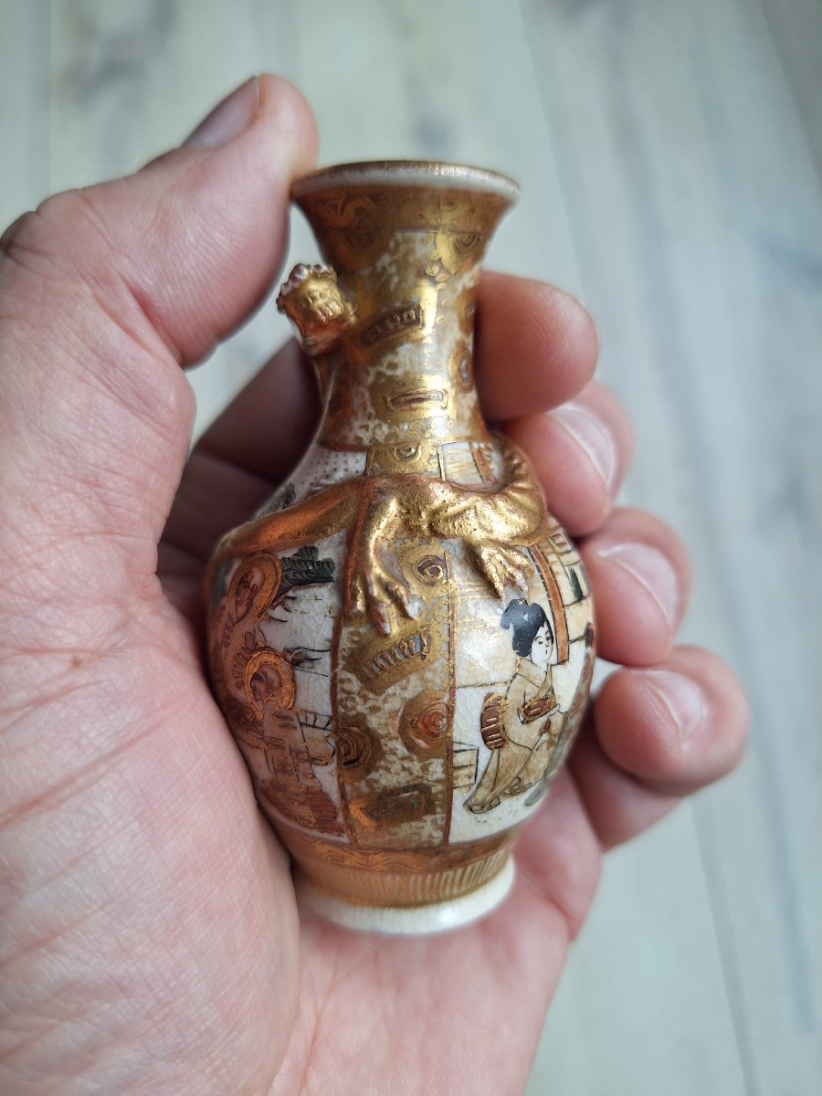 Vase miniature japonais Satsuma, XIXe siècle-photo-7