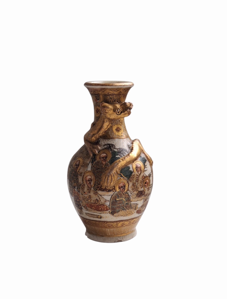 Vase miniature japonais Satsuma, XIXe siècle