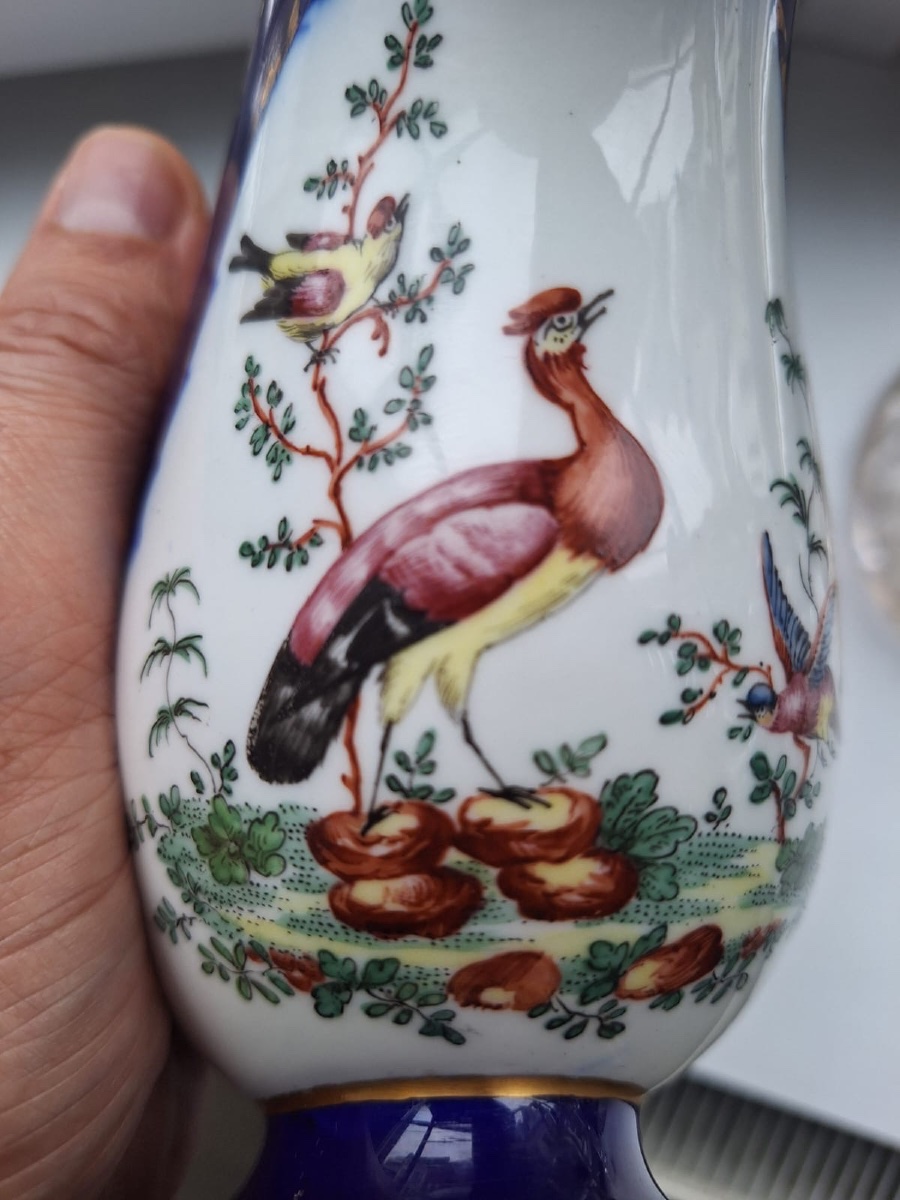 Saucière Tournai, décor d'oiseaux Buffon, XVIIIe siècle-photo-2