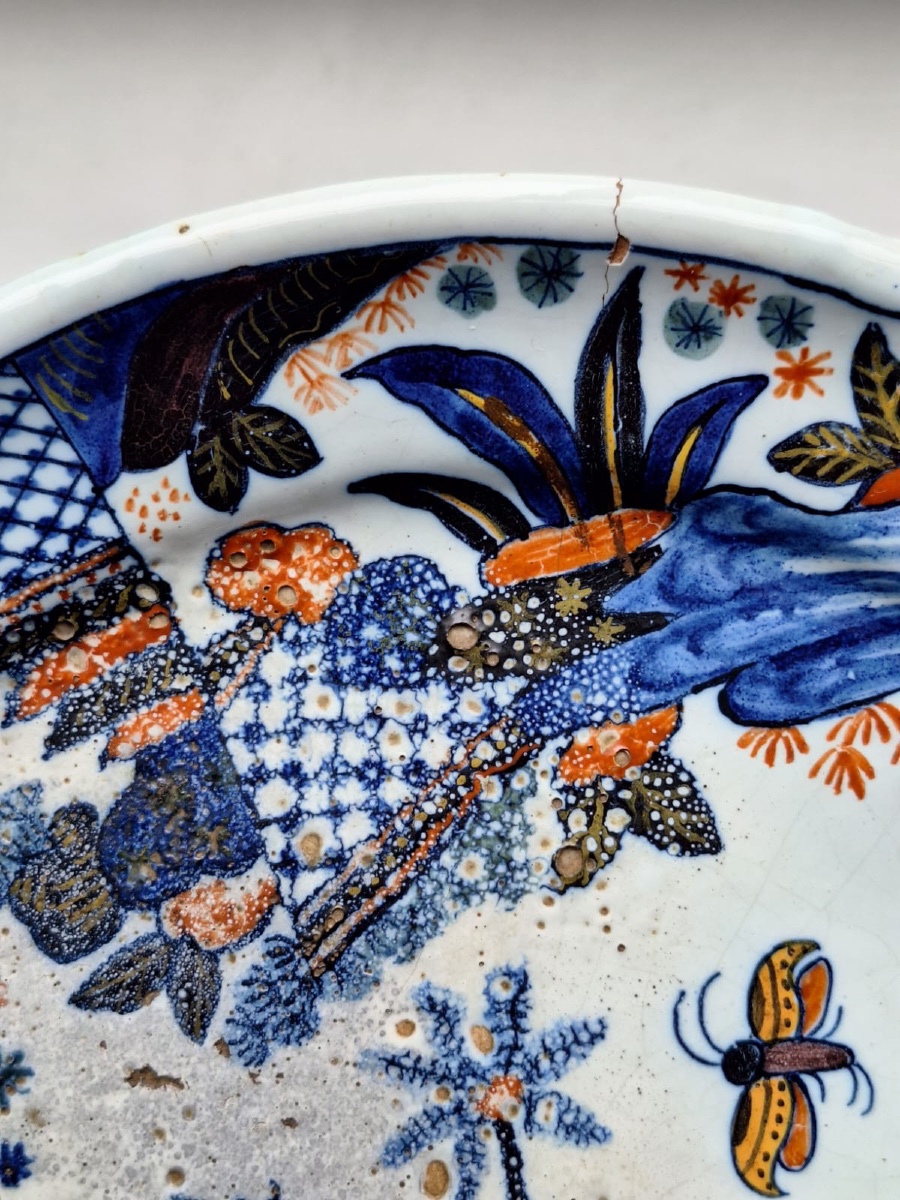 Antique Plate, 18th Century, Rouen, France-photo-4